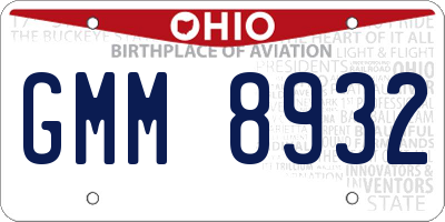 OH license plate GMM8932