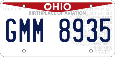 OH license plate GMM8935