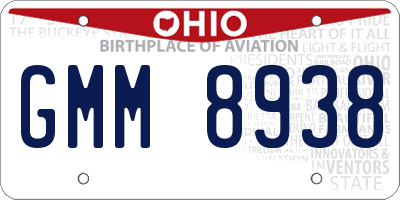 OH license plate GMM8938