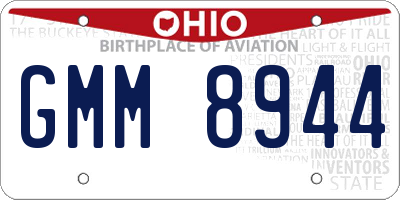 OH license plate GMM8944