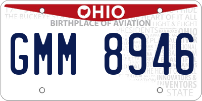 OH license plate GMM8946