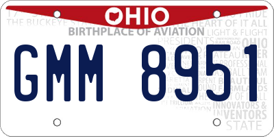 OH license plate GMM8951