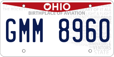OH license plate GMM8960