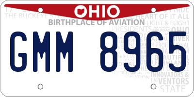 OH license plate GMM8965