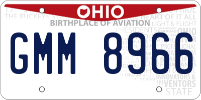 OH license plate GMM8966
