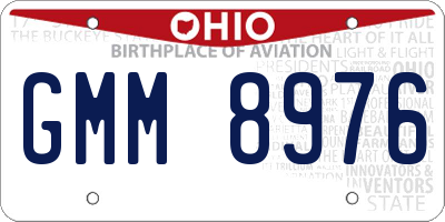 OH license plate GMM8976