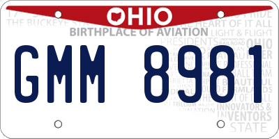 OH license plate GMM8981