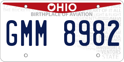 OH license plate GMM8982