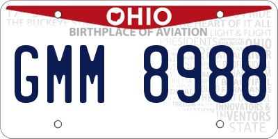 OH license plate GMM8988