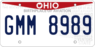 OH license plate GMM8989