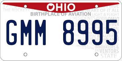 OH license plate GMM8995