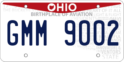 OH license plate GMM9002