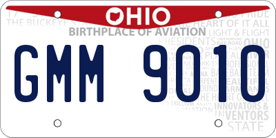 OH license plate GMM9010