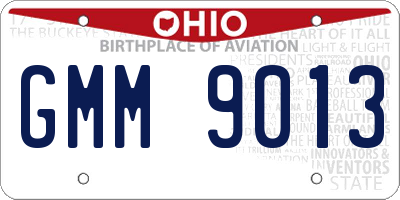 OH license plate GMM9013
