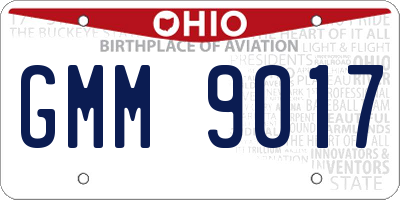 OH license plate GMM9017