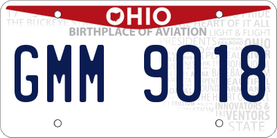 OH license plate GMM9018