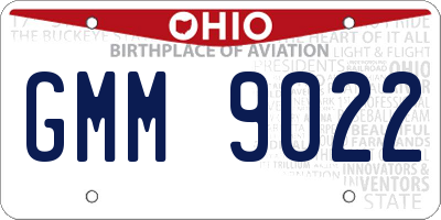 OH license plate GMM9022