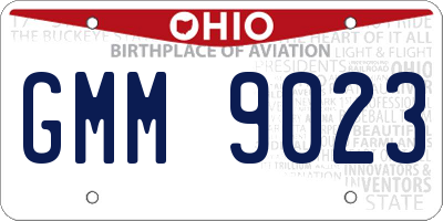OH license plate GMM9023