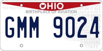 OH license plate GMM9024