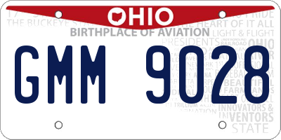 OH license plate GMM9028