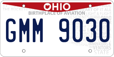 OH license plate GMM9030