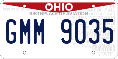 OH license plate GMM9035
