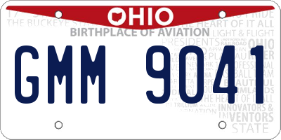 OH license plate GMM9041