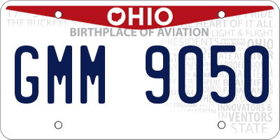 OH license plate GMM9050