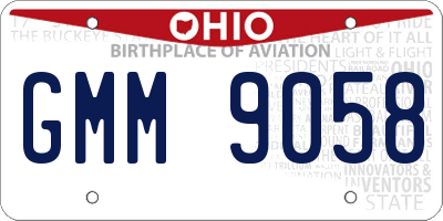 OH license plate GMM9058