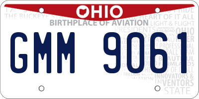 OH license plate GMM9061