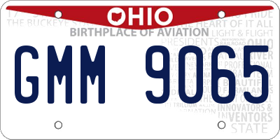 OH license plate GMM9065