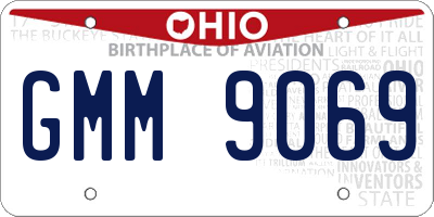 OH license plate GMM9069