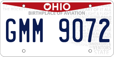 OH license plate GMM9072