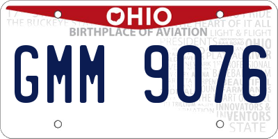 OH license plate GMM9076