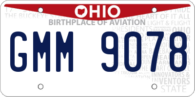 OH license plate GMM9078