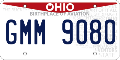 OH license plate GMM9080