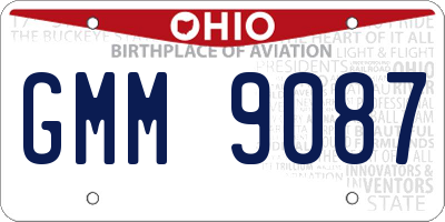 OH license plate GMM9087