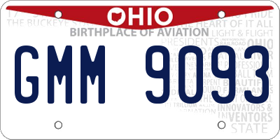 OH license plate GMM9093