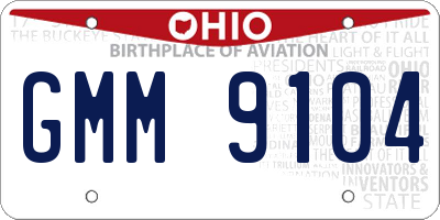 OH license plate GMM9104