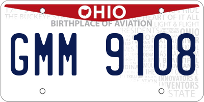 OH license plate GMM9108