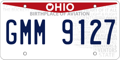 OH license plate GMM9127