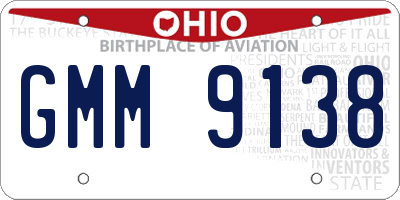 OH license plate GMM9138