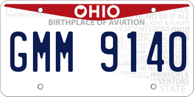 OH license plate GMM9140