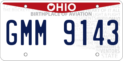 OH license plate GMM9143