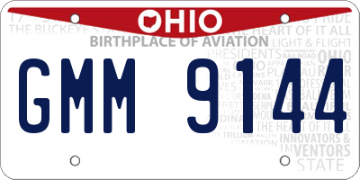 OH license plate GMM9144
