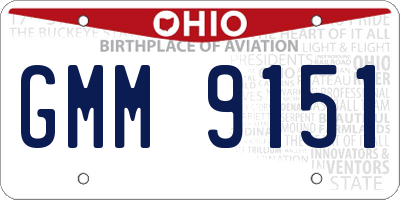 OH license plate GMM9151