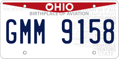 OH license plate GMM9158