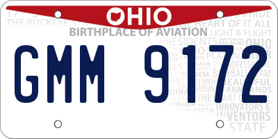 OH license plate GMM9172