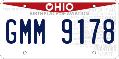 OH license plate GMM9178