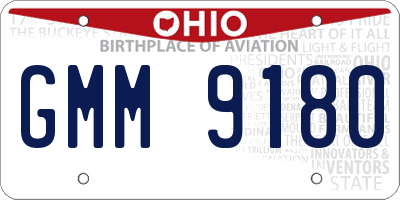 OH license plate GMM9180